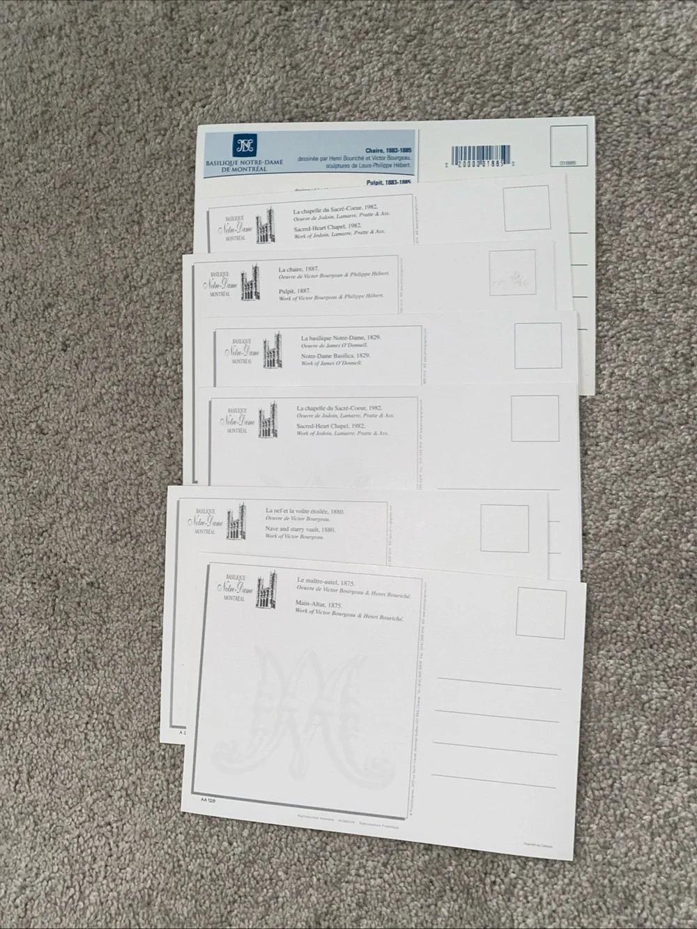 VTG Cathedral Marie Reine Du Mondo Cathedral Montreal Postcards 6 LOT  13 Total